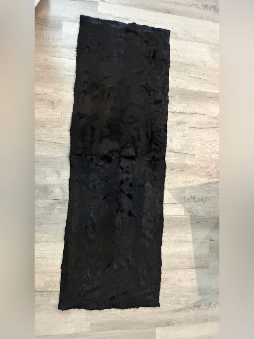 Agnona Rare Unique Black Goat Hair Fur Stole Cashmere & Silk Made in Italy